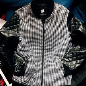 American Stitch Houndstooth varsity jacket S